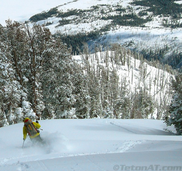 randosteve skis above a burn