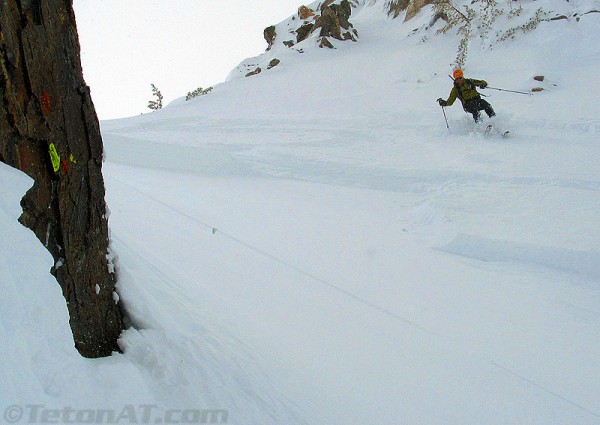 reed finlay skis above the crown