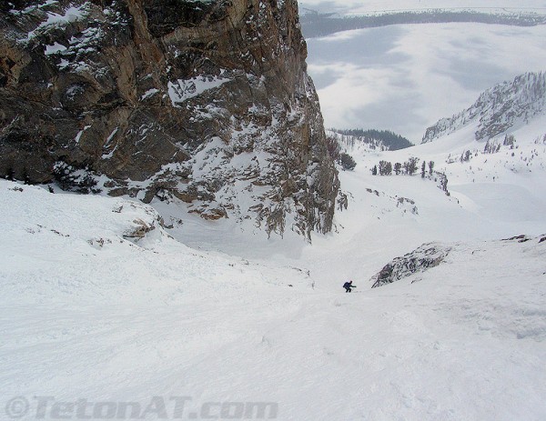 chris exits the south couloir of mount saint john