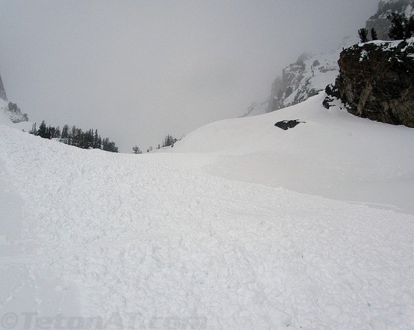 debris pile below mount saint john