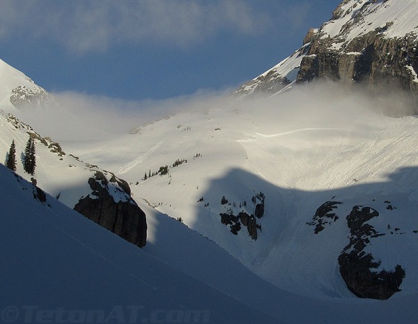 good sized slide in cave couloir