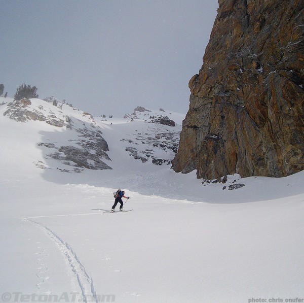 steve romeo skins below the south couloir of mount saint john